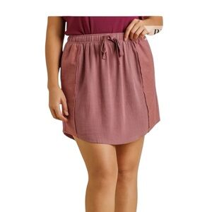 Umgee Linen/Cotton Blend Mauve‎ Mini Skirt